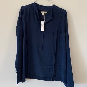 J.Crew tunic in better silk navy size large